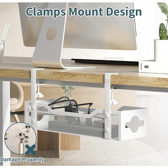 Under Desk Cable Management Tray Computer Cord Organizer for Offices and Homes - Picture 3 of 7